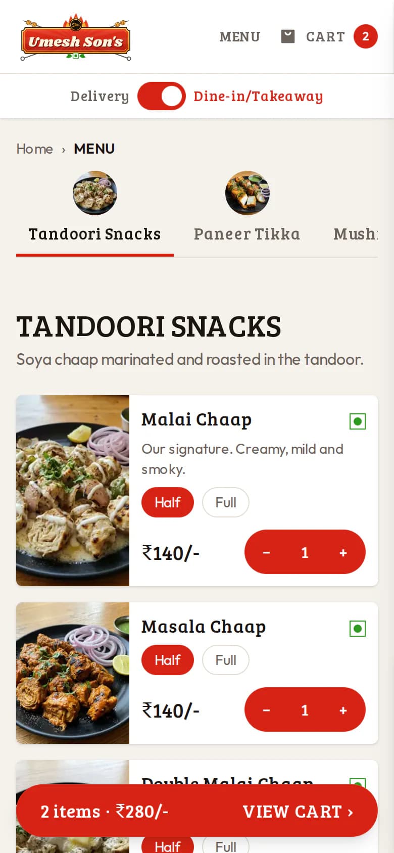 Screenshot of the Shri Umesh Son's website on a phone